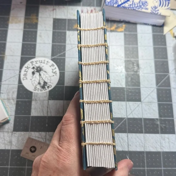 Pre-order today! Gold cats on black. Hand Sewn Artist Journal Made in Alaska. - Picture 4 of 4